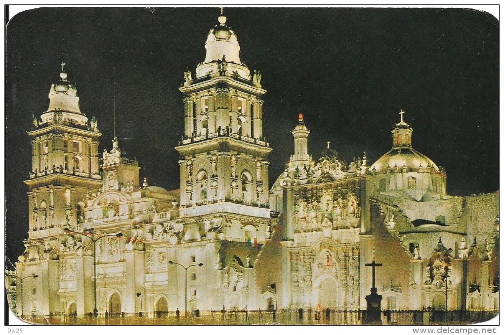 Méxique - La Catédral - Vue De Nuit - México - Carte Grand Format (14x22) - México