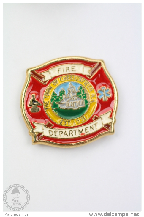 The Town Chesterfield, New Hampshire Fire Department - Pin Badge #PLS - Bomberos