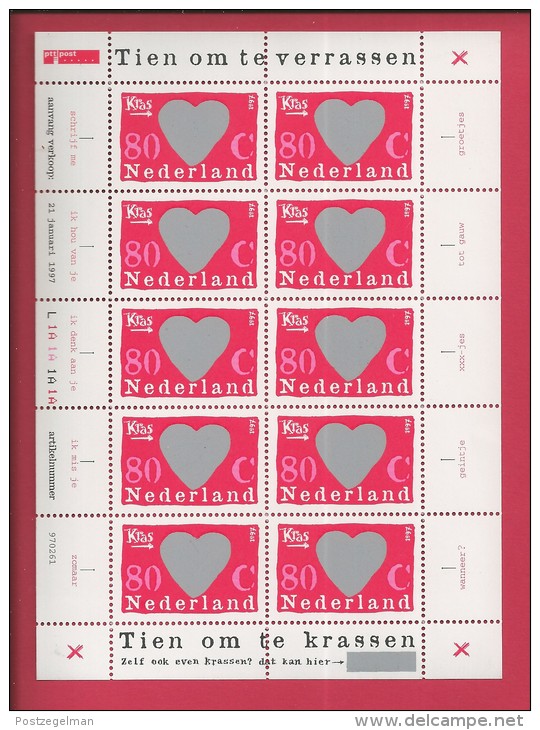 NEDERLAND, 1997, MNH Sheetlet, Greetings Stamps, 1607, F2463 - Blocks & Sheetlets