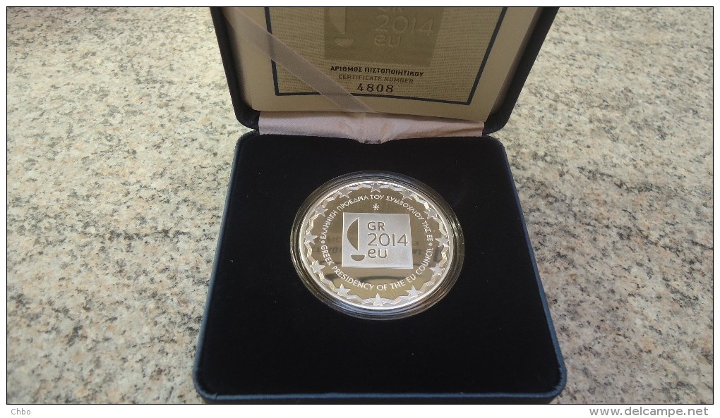 Grèce - 10 Euro Argent BE, La Presidence De L'UE, 2014 - Griechenland