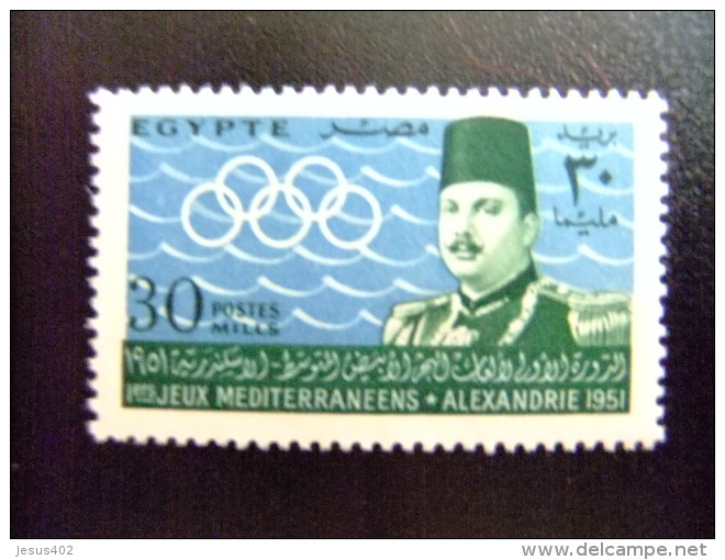 EGIPTO  EGYPTE  EGYPT - UAR  1951 Yvert N 284 ** MNH - PREMIERS JEUX MÉDITERRANÉENS À ALEXANDRIE - Unused Stamps