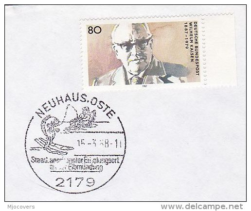 1986 Neuhaus COVER  FISHING ANGLING  Pic EVENT Pmk GERMANY Stamps FISH - Fishes