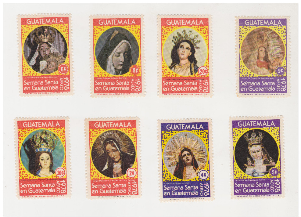 GUATEMALA SET STAMPS MNH SEMANA SANTA 1978 VIRGEN - Guatemala