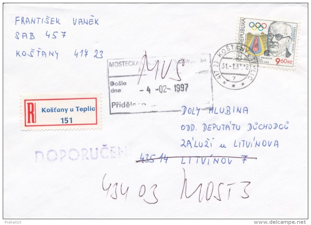 C10411 - Czech Rep. (1997) 417 23 Kostany U Teplic (stamp: 9,60 - 100th Anniversary Of The First Modern Olympic Games) - Zomer 1896: Athene