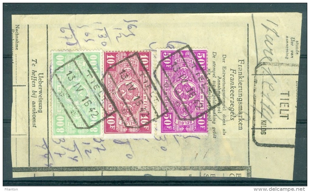 BELGIE - Cachet   "TIELT"  (ref. 357) - Fragment Van Vrachtbrief - Other & Unclassified