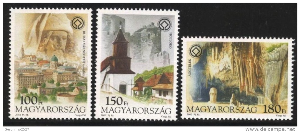 HUNGARY 2002 CULTURE Nature Views UNESCO HERITAGE - Fine Set MNH - Unused Stamps