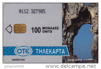 Telefonkarte Griechenland  Chip OTE   Nr.42  1994  Ø112  Aufl. 1.236.000 St. Geb. Kartennummer  327985 - Griechenland
