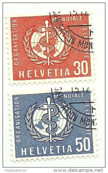 1960 - Svizzera S421/22 Org. Mondiale Sanità C3497 - WHO