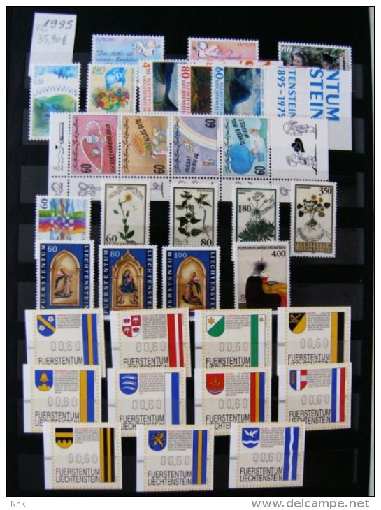 Liechtenstein Année Complète 1995 Avec Les Timbres Distributeurs ** - Annate Complete