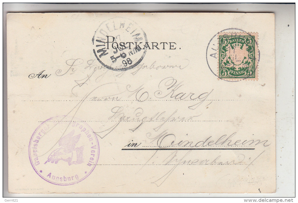 STENOGRAPHIE - XI. Bayerischer Gabelsberger Stenographentag 15.-18. Juli 1898 Augsburg - Autres & Non Classés