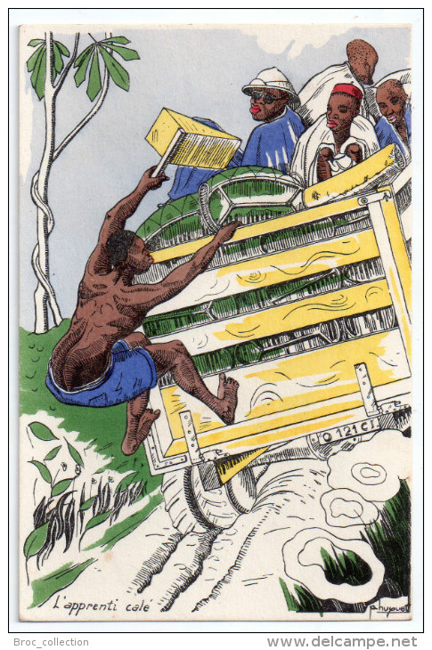 Illustrateur P. Huguet, L'apprenti Calé, Camion, Afrique, Colonialisme - Huguet