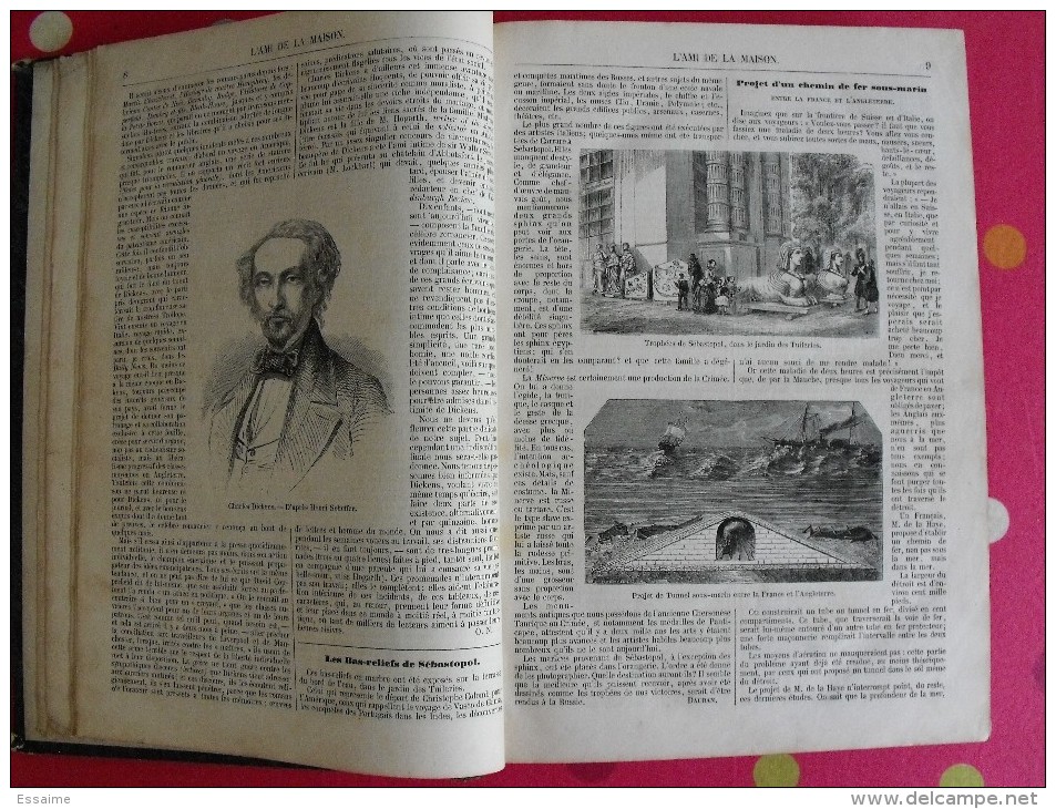 Reliure L'ami De La Maison. 2ème Semestre 1857. N° 26 à 52. Très Nombreuses Gravures. 436 Pages. - Kranten Voor 1800