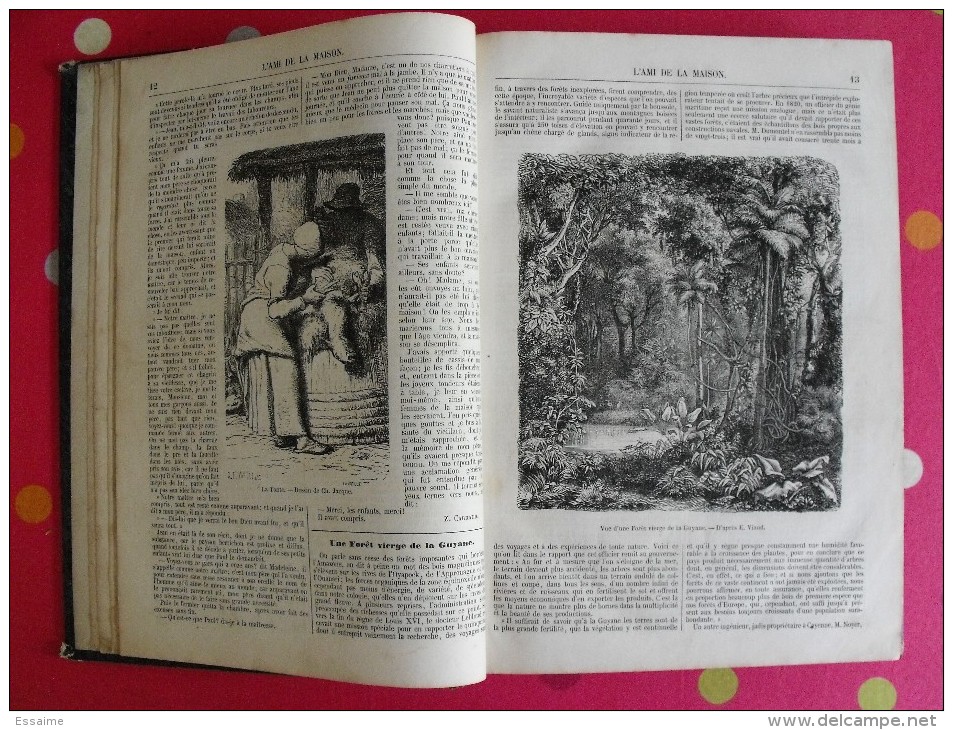 reliure L'ami de la maison. 2ème semestre 1857. N° 26 à 52. très nombreuses gravures. 436 pages.