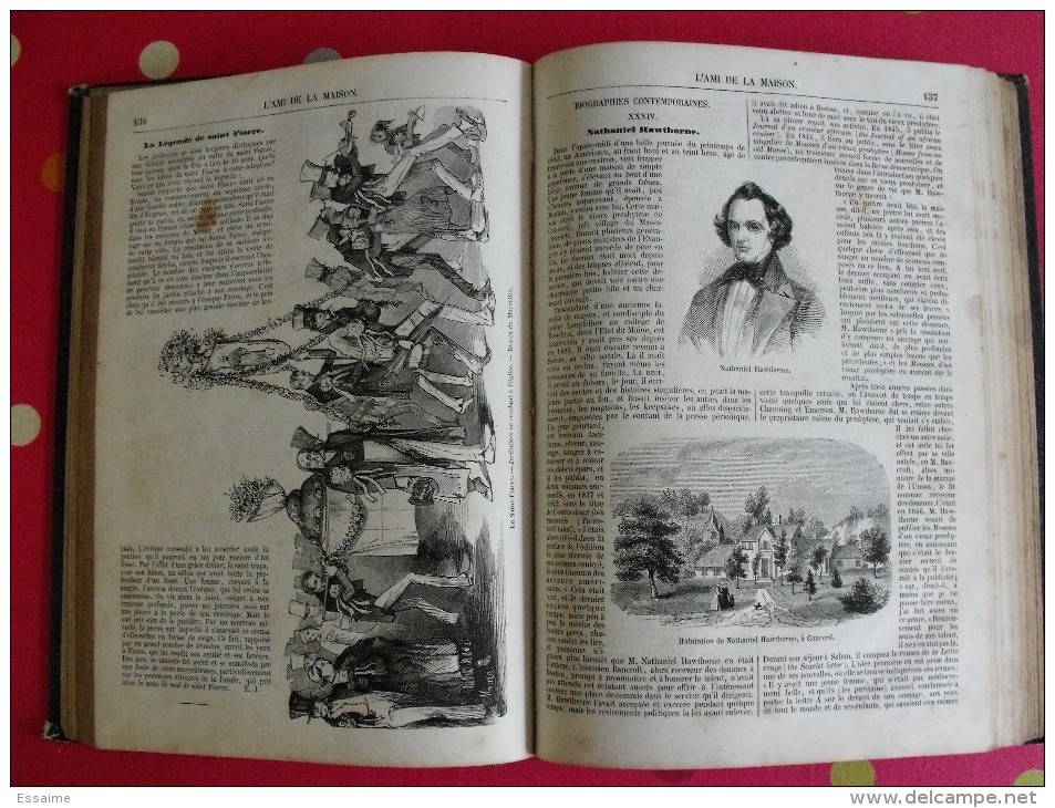 reliure L'ami de la maison. 2ème semestre 1857. N° 26 à 52. très nombreuses gravures. 436 pages.