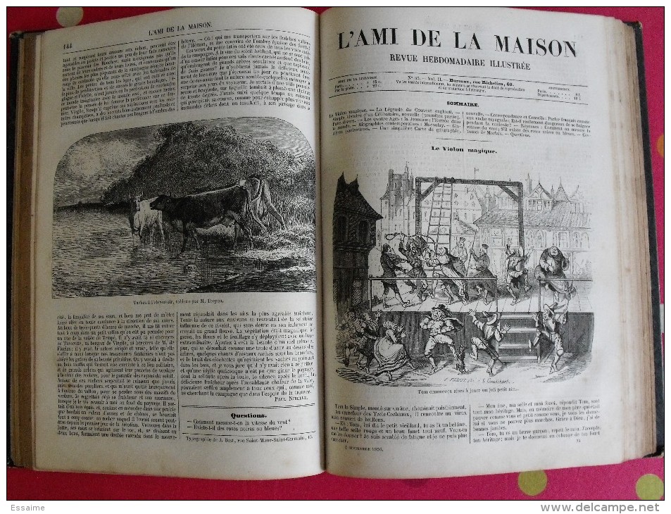 reliure L'ami de la maison. 2ème semestre 1857. N° 26 à 52. très nombreuses gravures. 436 pages.