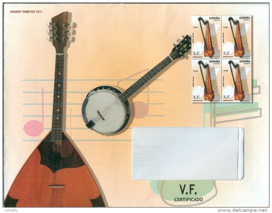 España - 2012 - Sobre Servicio Filatélico Correos - Secundo Trimestre 2012 - Imprimido Sello ED 4710 X 4 - Usados