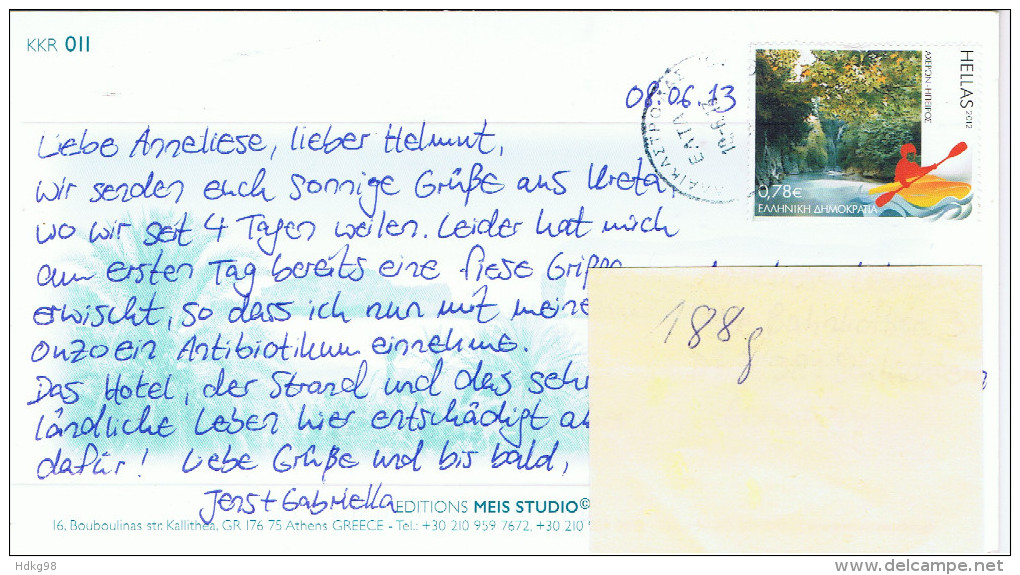 GR+ Griechenland 2012 Mi 2676 Acheron (auf Ansichtskarte) - Storia Postale