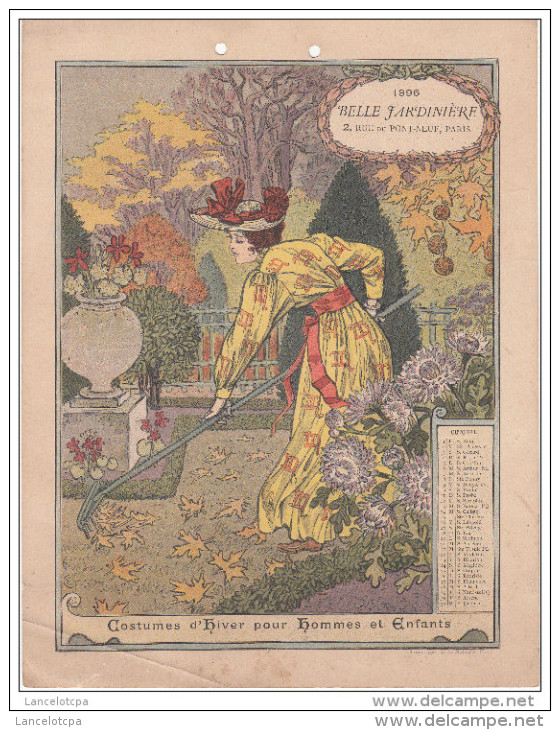 CALENDRIER BELLE JARDINIERE 1898 / OCTOBRE - FORMAT 18X24 - Formato Grande : ...-1900