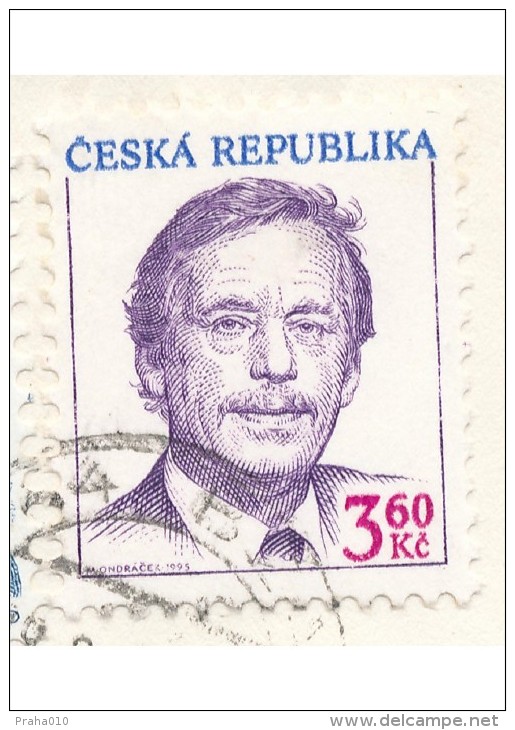 C10437 - Czech Rep. (1995) 417 64 Bzany (3,60 - Vaclav Havel) ERROR: So-called "skidded" (double) Printing - Variétés Et Curiosités