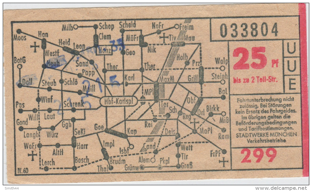 Munchen - Ticket tramway - Strabenbahn