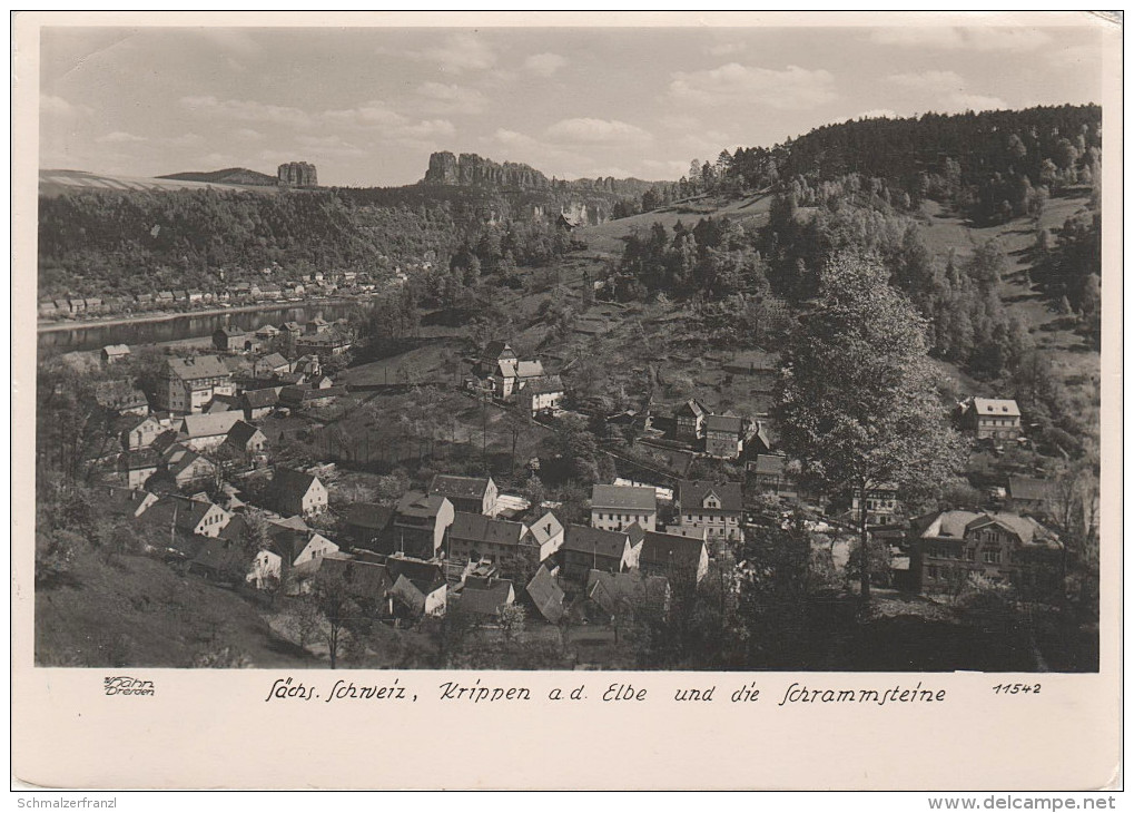 AK Walter Hahn 11542 Krippen Sächsische Schweiz Hotel Erbgericht Bei Bad Schandau Postelwitz Schrammsteine - Kleinhennersdorf