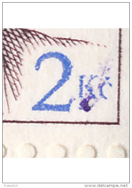 C10447 - Czech Rep. (1995) 418 03 Bilina 3 (2,00 - Vaclav Havel) ERROR: Faded Print Of Blue And Violet Colors - Errors, Freaks & Oddities (EFO)