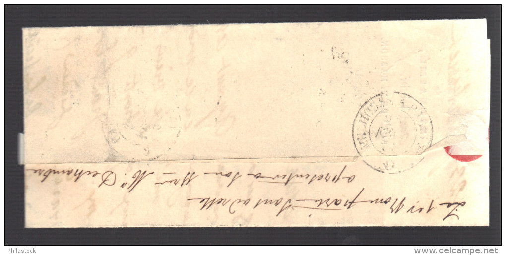 FRANCE 1848 Marque Postale Taxée De Bar S/Aube S/lettre Entiére - 1801-1848: Precursores XIX