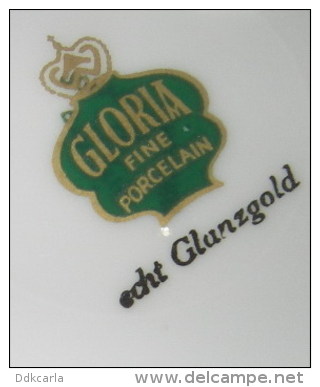 Miniatuur Sierbord - Gloria Fine Porcelain - Echt Glanzgold - Diameter 13 Cm - Gesigneerd - Autres & Non Classés