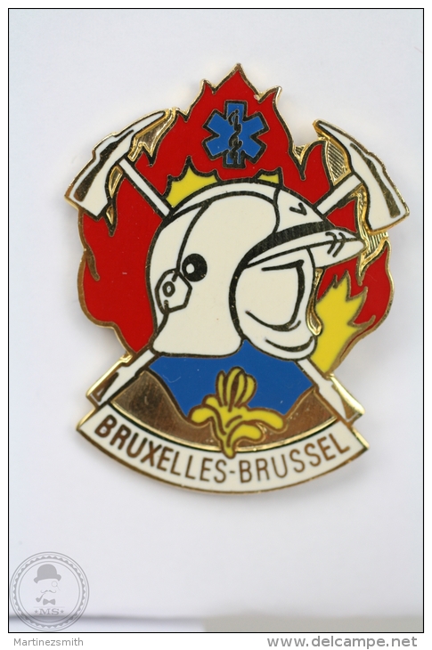 Bruxelles - Brussel Fire Department - Fireman/ Firefighter - Pin Badge #PLS - Bomberos