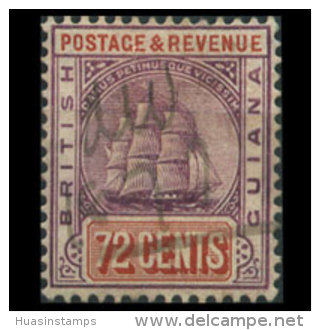 BR.GUIANA 1907 - Scott# 169 Colony Seal 72c Used (XG756) - Guyane Britannique (...-1966)