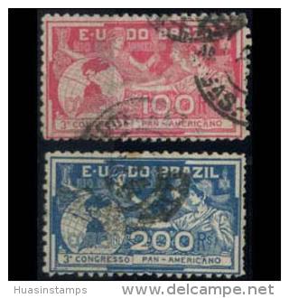 BRAZIL 1905 - Scott# 172-3 Pan-American Congress Set Of 2 Used (XA325) - Gebruikt