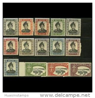 BRUNEI 1964 - Scott# 101a-14 Sultan Set Of 14 LH (XA423) - Brunei (1984-...)