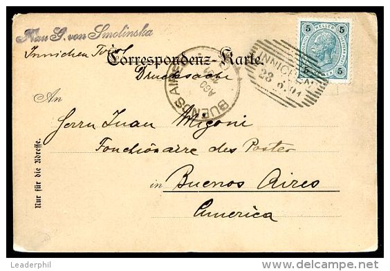 AUSTRIA TO ARGENTINA Circulated Postcard 1901, VF - Briefe U. Dokumente