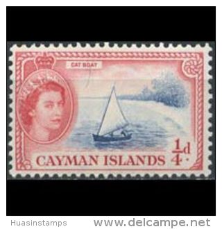 CAYMAN IS. 1953 - Scott# 135 Catboat 1/4p LH (XB394) - Cayman Islands