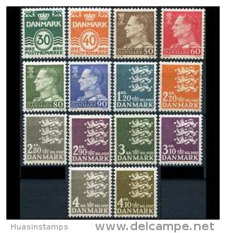 DENMARK 1967 - Scott# 437-44D King And Seals Set Of 14 No Gum (XH238) - Unused Stamps