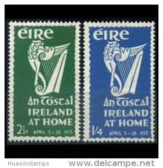 IRELAND 1953 - Scott# 147-8 Natl.Festival-Harp Set Of 2 LH (XB955) - Nuevos