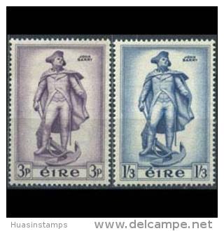 IRELAND 1956 - Scott# 155-6 Statue Of J.Barry Set Of 2 LH (XC103) - Neufs