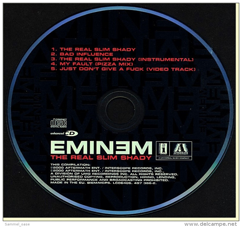 Single CD  -  Eminem  -  The Real Slim Shady  -  Von 2000 - Rap & Hip Hop
