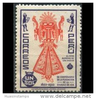 PERU 1935 - Scott# 338 God Of The Nazcas 1s No Gum (XE233) - Perú
