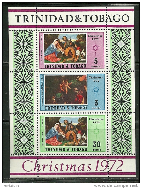Trinidad &amp; Tobago      "Christmas 1972"      Souv. Sheet    SC# 230a    MNH** - Trinité & Tobago (1962-...)