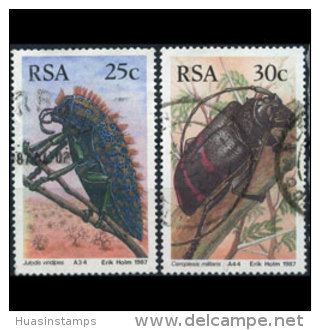 SOUTH AFRICA 1986 - Scott# 692-3 Insects 25-30c Used (XQ426) - Oblitérés