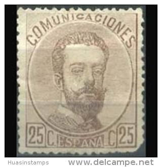 SPAIN 1873 - Scott# 184 King Amadeo 25c No Gum (XA620) - Unused Stamps