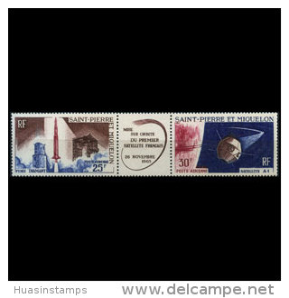 ST.PIERRE 1966 - Scott# C31a Satellite A1 Set Of 2 MNH (XS633) - Unused Stamps