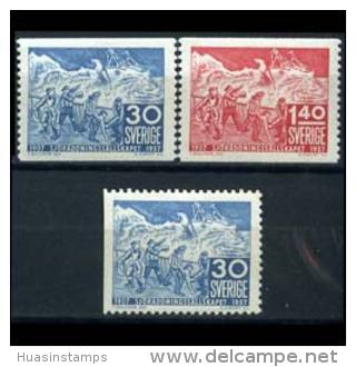 SWEDEN 1957 - Scott# 499-501 Live Saving Soc. Set Of 3 MNH (XK313) - Unused Stamps