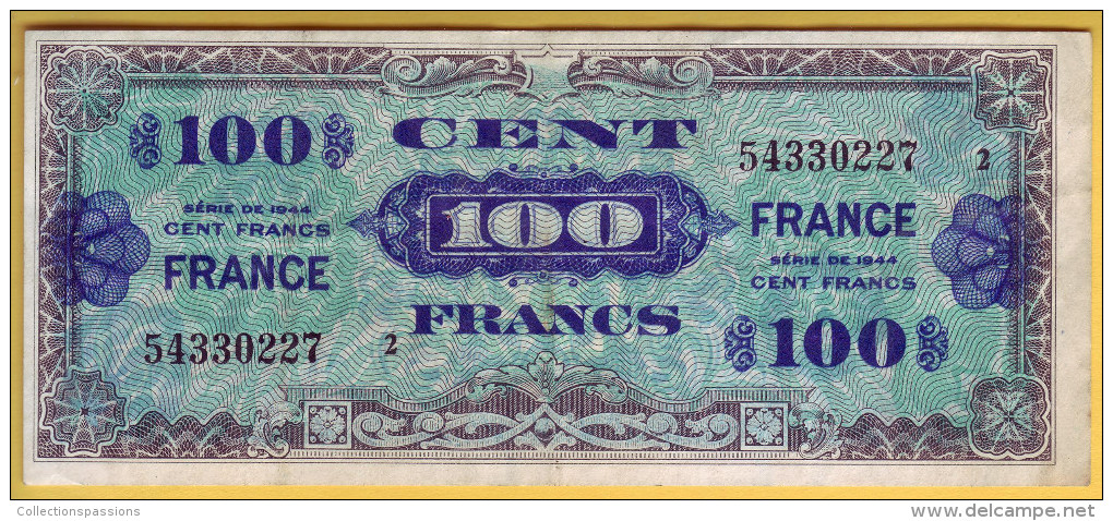 BILLET FRANCAIS - BILLET DU TRESOR - 100 Francs (verso France) - - 1945 Verso Frankreich