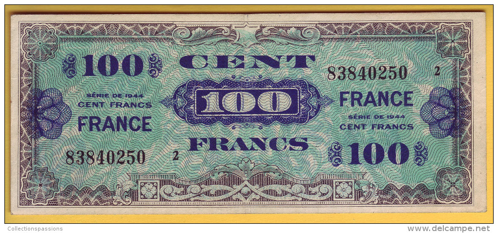 BILLET FRANCAIS - BILLET DU TRESOR - 100 Francs (verso France) - - 1945 Verso Francés