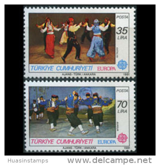 TURKEY 1981 - Scott# 2178-9 Europa-Dance Set Of 2 MNH (XS118) - Unused Stamps