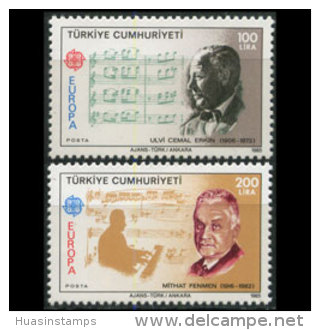 TURKEY 1985 - Scott# 2313-4 Europa-Composers Set Of 2 MNH (XS221) - Nuovi