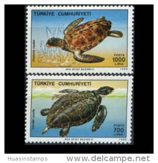 TURKEY 1989 - Scott# 2456-7 Turtles Set Of 2 LH (XD646) - Unused Stamps