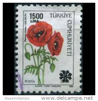 TURKEY 1990 - Scott# 2480 Poppy Flowers 1500l Used (XJ939) - Usati